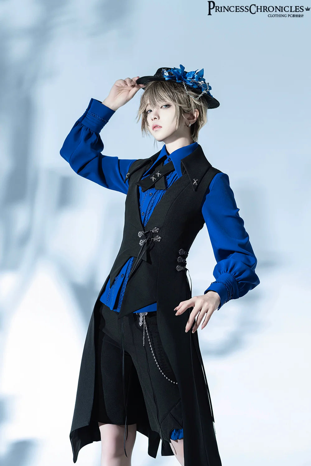 Princess Chronicles - Floating Phantom - Ouji Lolita Shorts Retro Blue Shorts