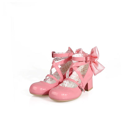 MODO - Follow in the Moonlight - Sweet Lolita Round Toe Shoes with Large Bow