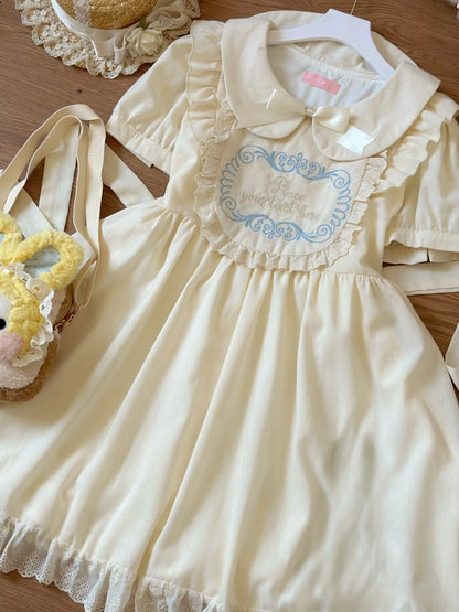 Niu Niu - Sweet Dream Bunny - Plus Size Kawaii Lolita Apricot OP
