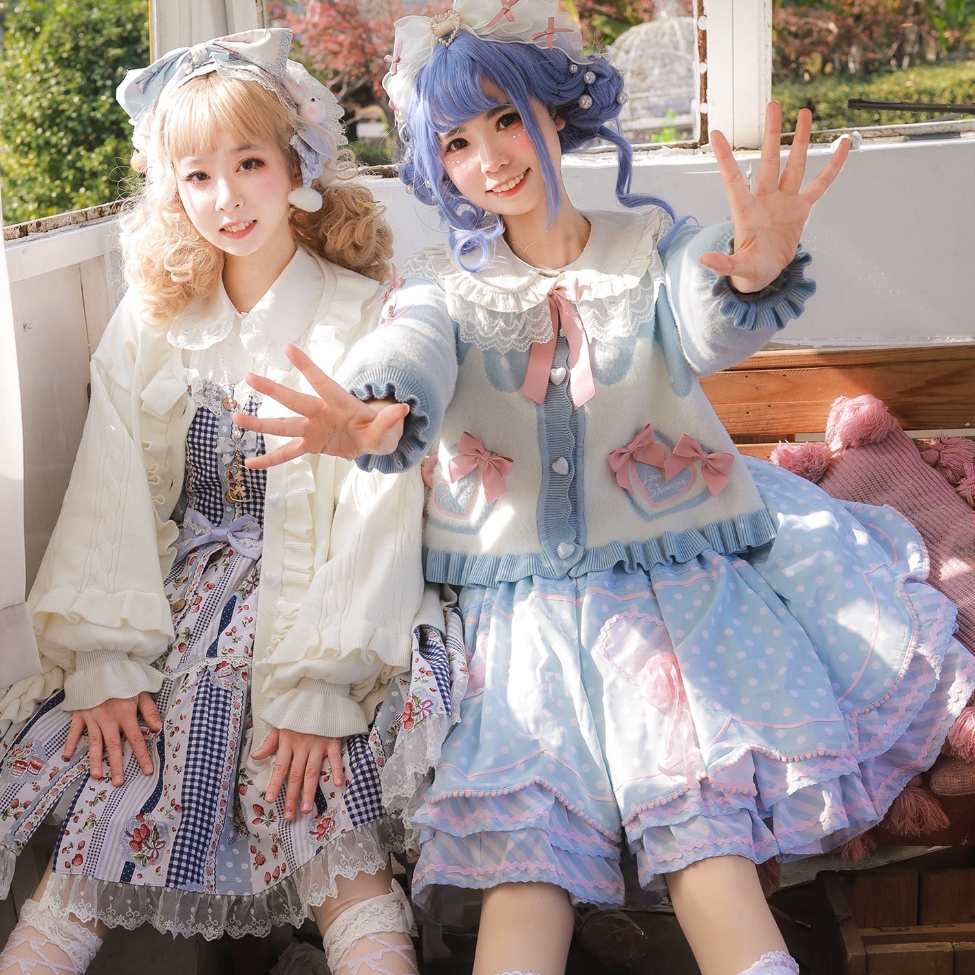 MIST - Beating Heart - Sweet Lolita Thick Sweater Coat Puff Sleeve