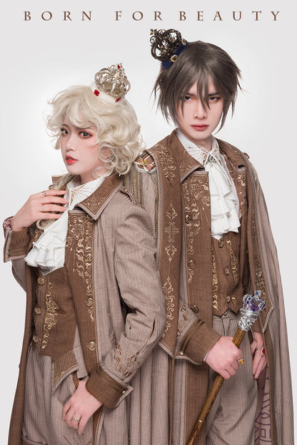 Youpairui - Sheffield - British Military Ouji Lolita Long Coat Full Set