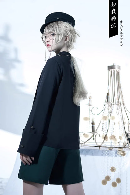 Princess Chronicles - Ruwoxichen - Retro Ouji Lolita Prince Style Black Blouse