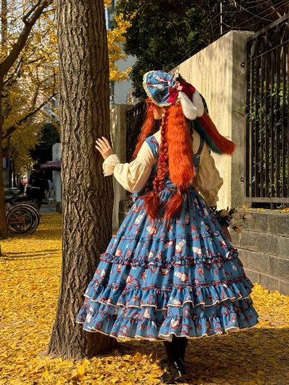 Miss Point - Forest Berry Bunny - Sweet Lolita JSK Elegant Bunny Print Dress