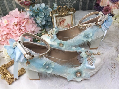 One Night - Wedding Lolita Floral Pointed Toe Heels