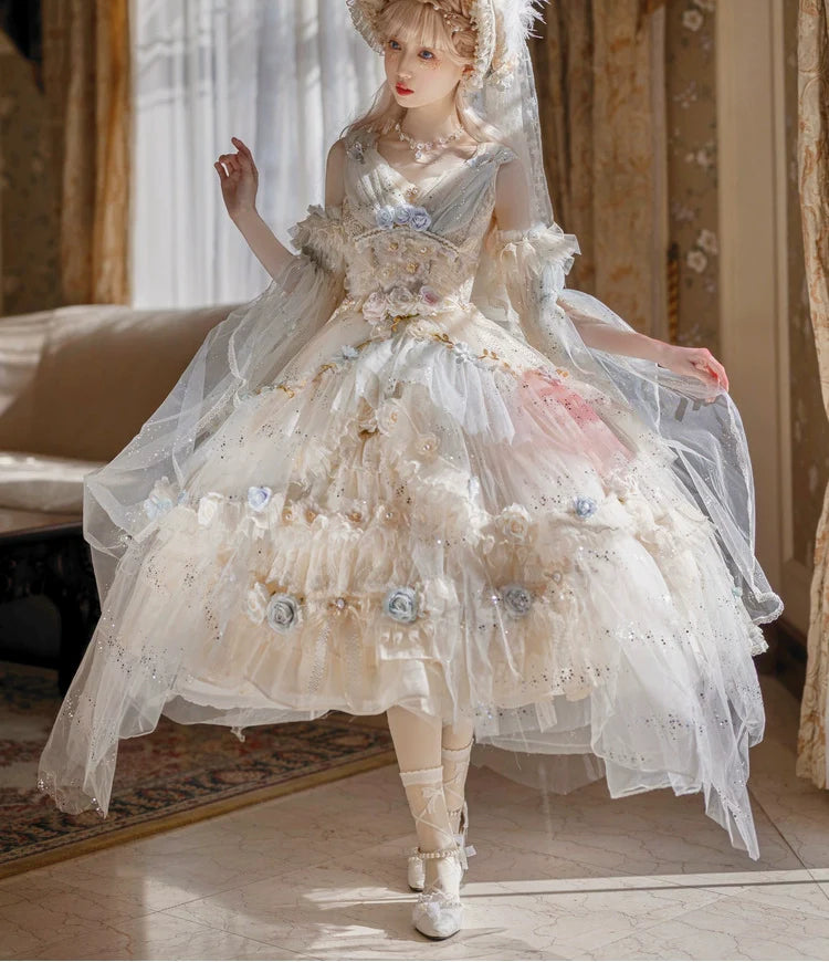 Cat Fairy - Flower Spirit - Elegant Lolita JSK Dress Summer Wedding Lolita JSK