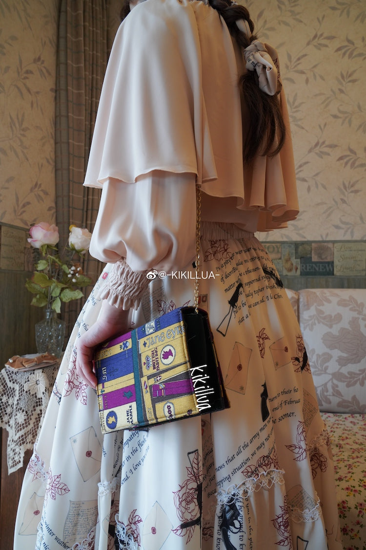 VTGDOLL - World War II love letter - Elegant Lolita Shirt and Lolita Painted SK