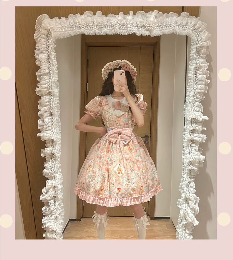 NanShengGe - Sheep Party - Sweet Lolita OP V-Neckline Lolita Dress