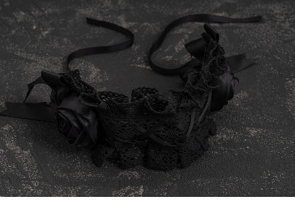 Strange Sugar - Gothic Handmade Black Rose Hairband