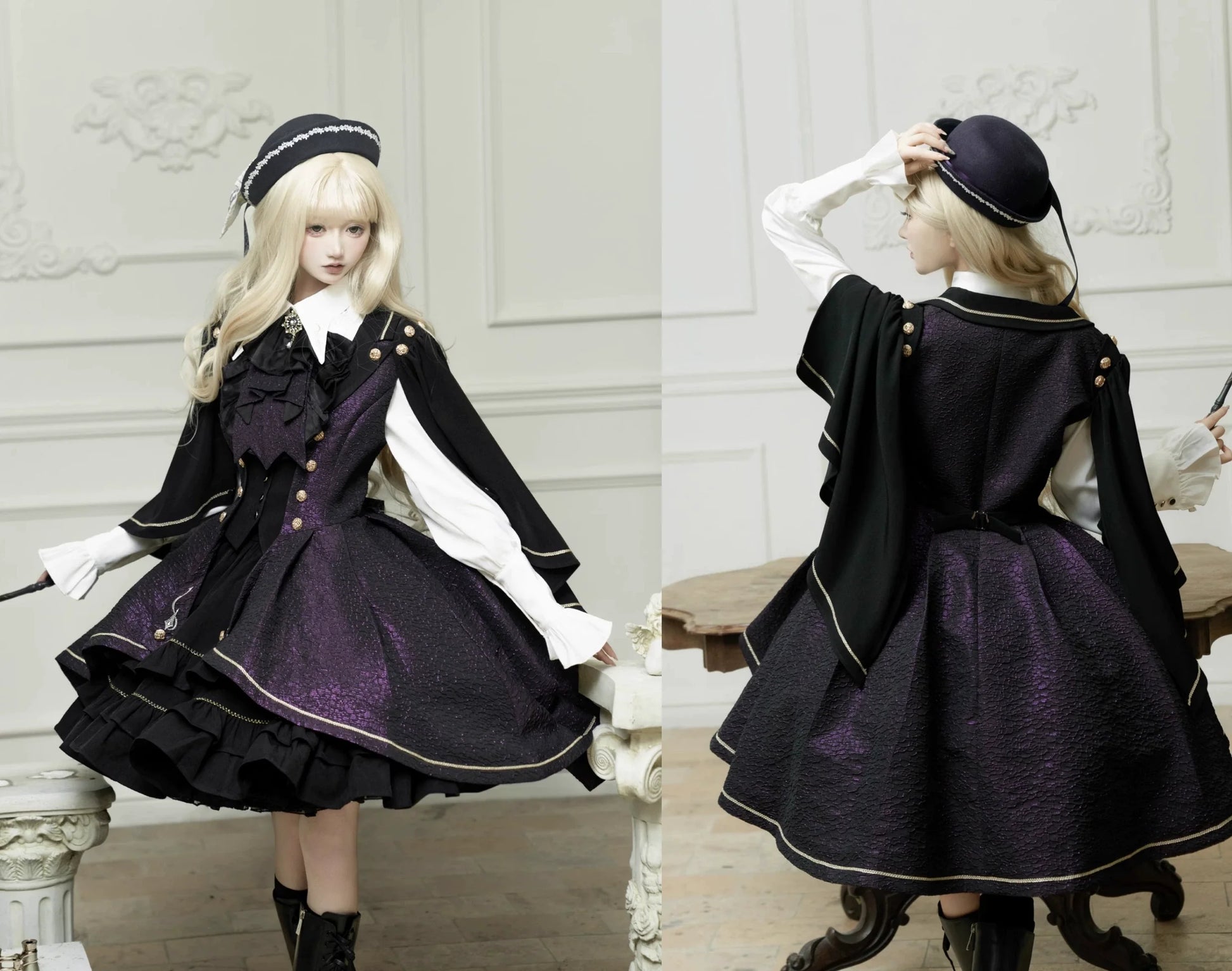 SilentMars - Fallen Moon Rule - Military Lolita Shirt Set Retro Knight Style Blouse