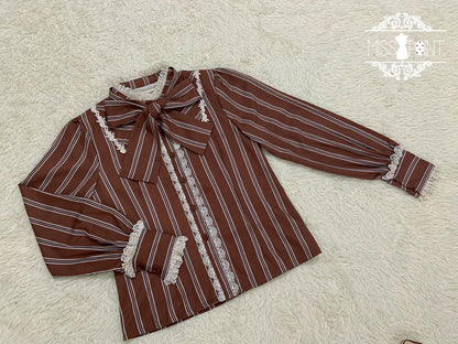 Miss Point - Chocolate Daily Light Sweet Stripe Lolita Blouse