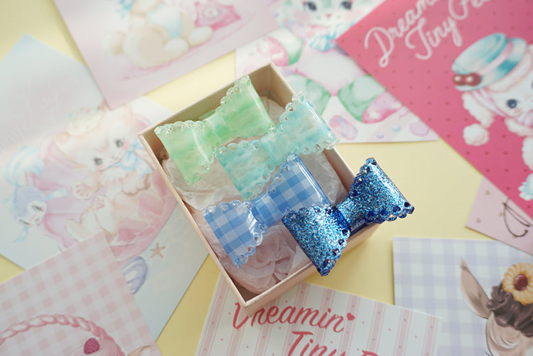 Cat Tea Party - Sweet Lolita Bow Ring and Necklace