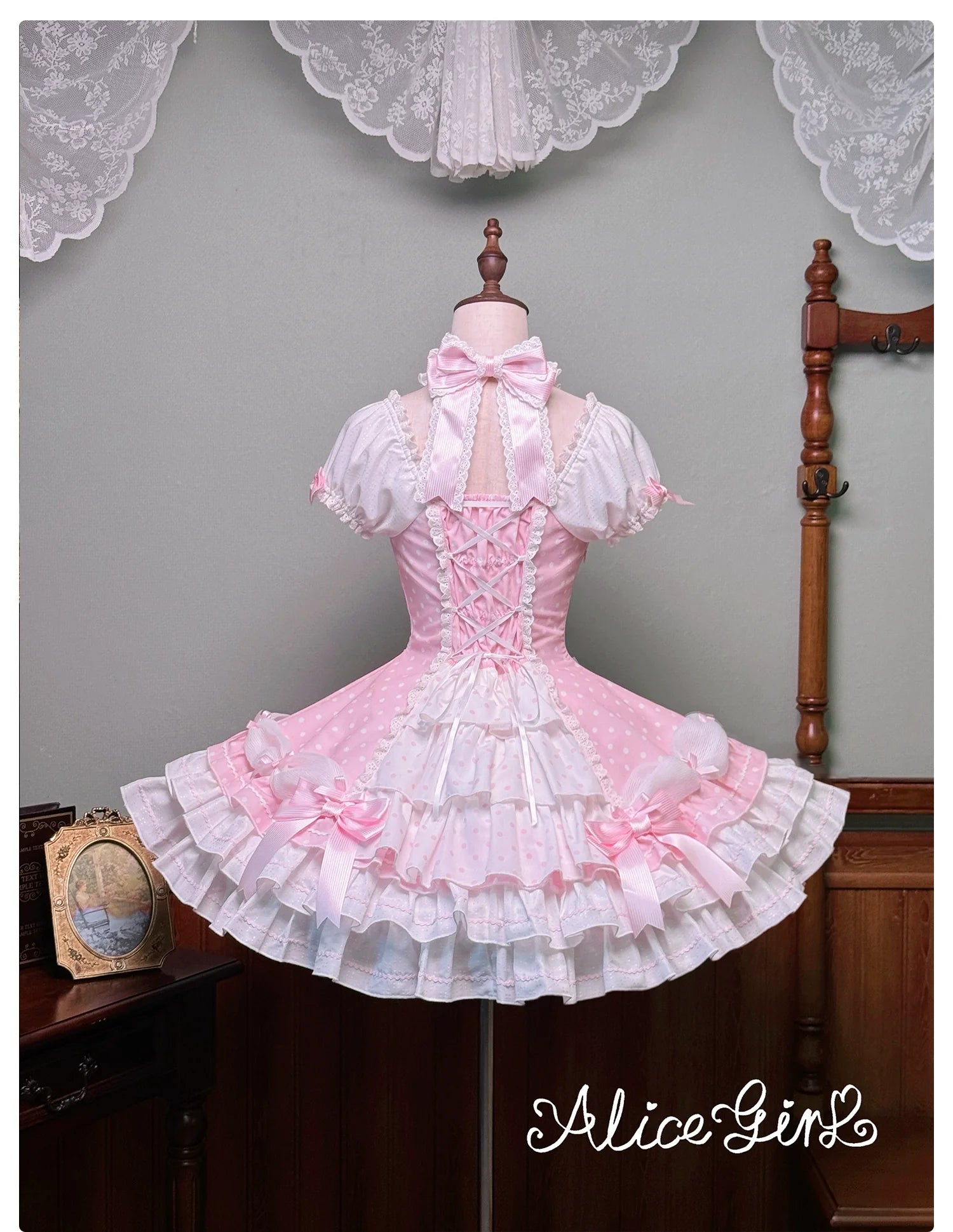 Alice Girl - Old School Polka Dots - Halter Neck Sweet Lolita OP Dress