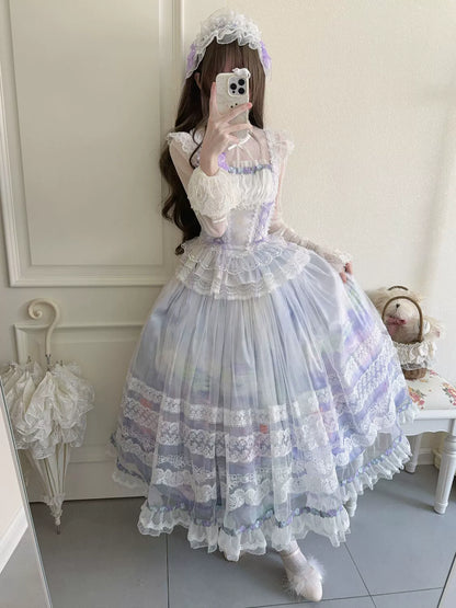 Hanguliang - Foggy Vineyard - Fishbone Classic Lolita Bodice, Maxi Skirt