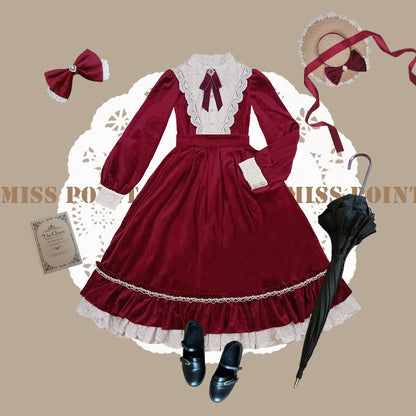 Miss Point - Customized Lolita Dress Vintage Elegant Velvet OP Dress
