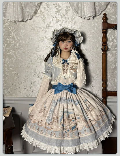 Alice Girl - Sea Salt Fairytale - Sweet Lolita Headdress Built-in Wire BNT and Bow KC