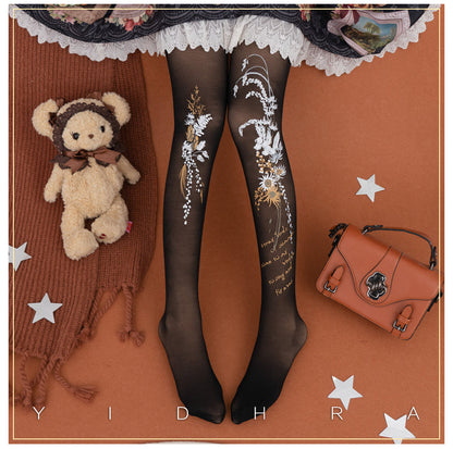 Yidhra - Vintage Flower Printed Panty-hose Spring Summer