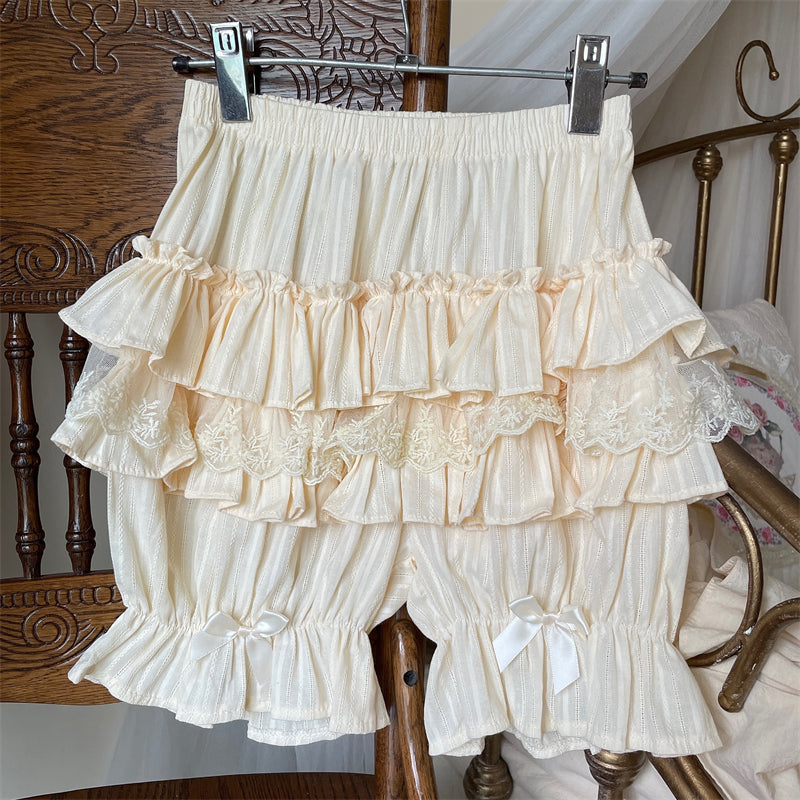 Sugar Girl - Cotton Sweet Lolita Bloomers, Tiered Ruffle
