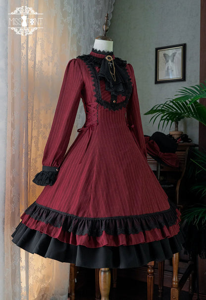 Miss Point - Perintz Manor - Gothic Lolita OP Long Sleeve Retro Lolita Dress