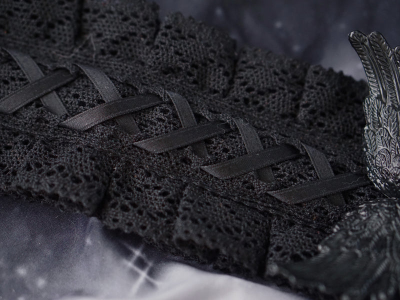 Strange Sugar - Black Wings Halloween Goth Lolita Hairband