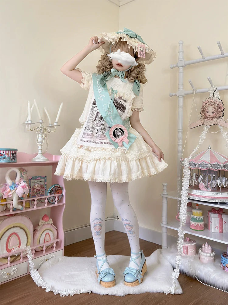 SeeYou - Sweet Cake - Sweet Lolita Platform Shoes Wood Grain