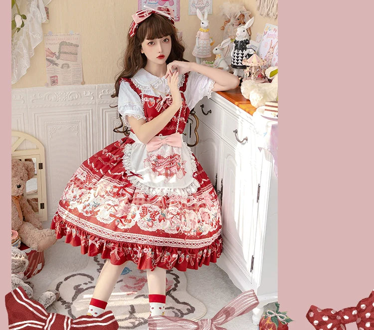 OCELOT - Sweet Lolita Lolita JSK and SK Rabbit Strawberry Dress