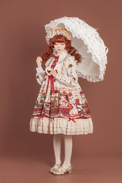 OCELOT - Crown Bear - Kawaii Daily Lolita Long OP Dress