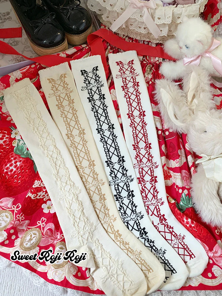 Roji Roji - Classic Lolita Socks Autumn Mid-calf Cotton Socks