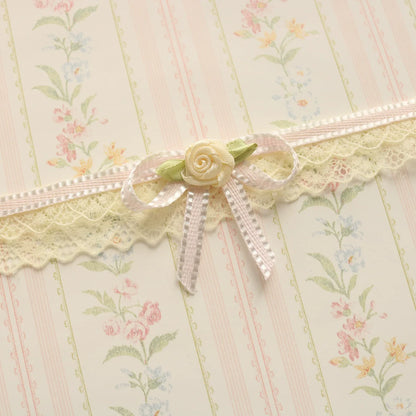 Creamy Bubbles - Sweet Lolita Choker Vintage Lace Rose Handmade Necklace