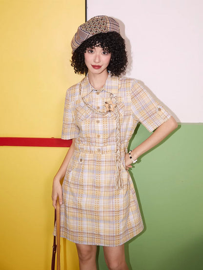Striped cotton dress【s0000007405】