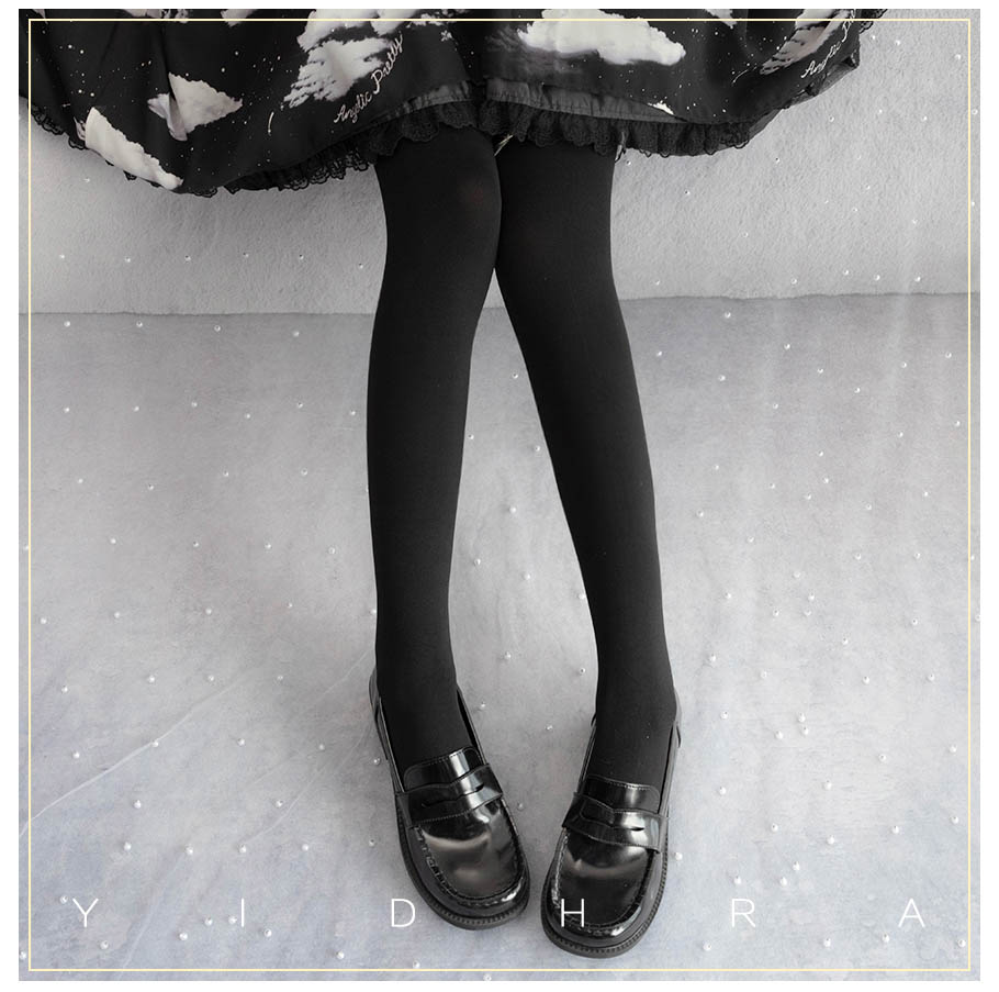 Yidhra - 120D Daily Lolita Velvet Spring Leggings, Solid Color