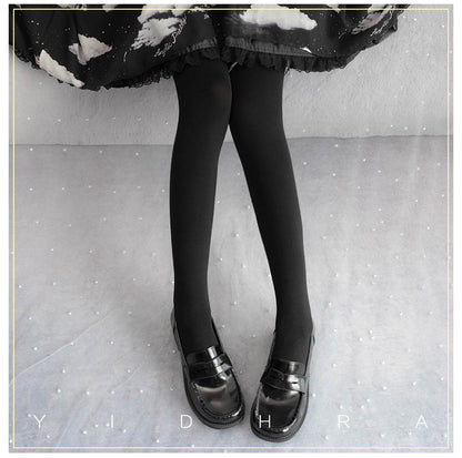 Yidhra - 120D Daily Lolita Velvet Spring Leggings, Solid Color