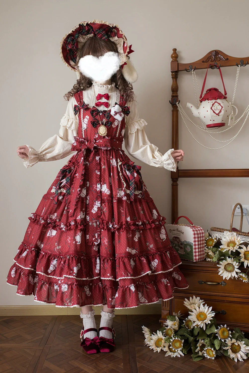 Miss Point - Forest Berry Bunny - Sweet Lolita JSK Elegant Bunny Print Dress