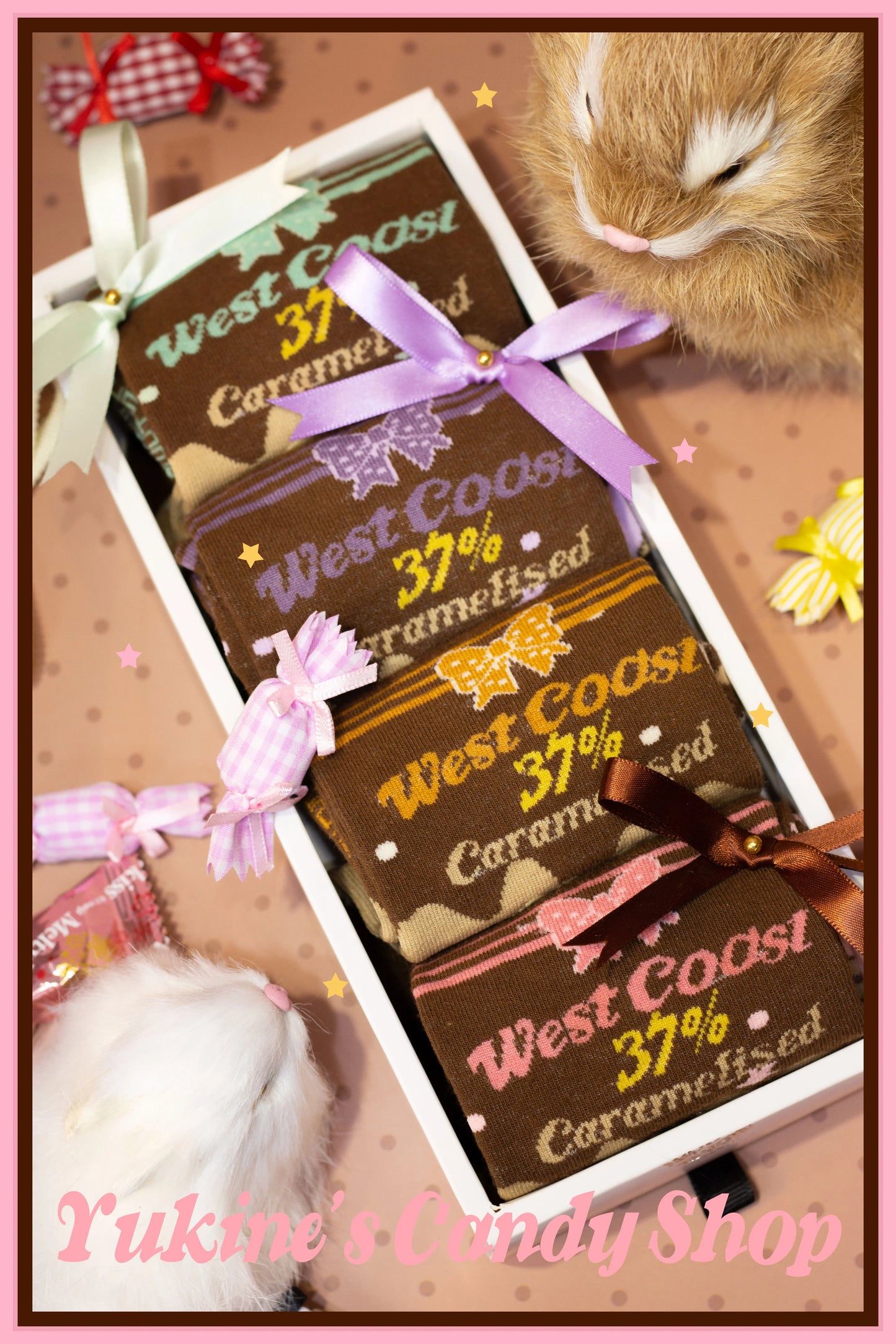 Yukines Box - Kawaii Lolita Chocolate Color Cotton Socks