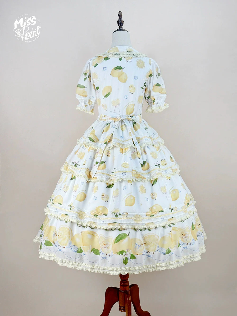 Miss Point - Lemon Chick - Country Lolita Printed OP With Button Front
