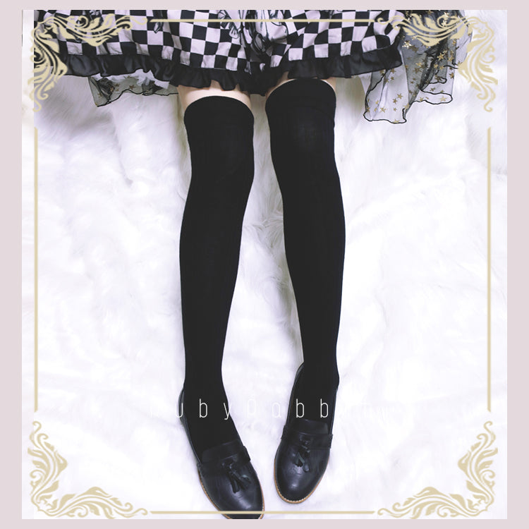 Ruby Rabbit - Pure Color Knee Stockings Multicolors