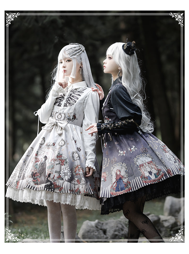 YingLuoFu - Black Fairytale - Gothic Twins Lolita JSK