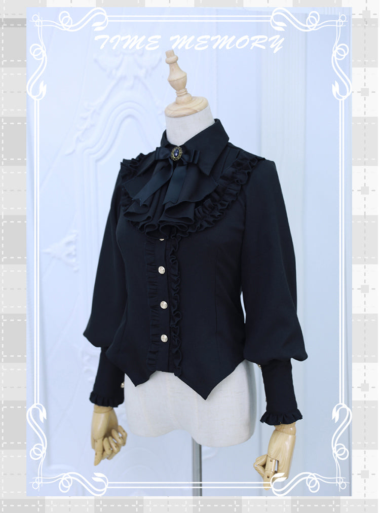 Time Memory - Elegant Lolita Slim Fit Mutton Sleeve Blouse