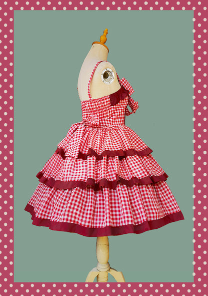 Infanta - Cloth Cat - Kawaii Lolita JSK Multi-Color Tiered Ruffles Dress