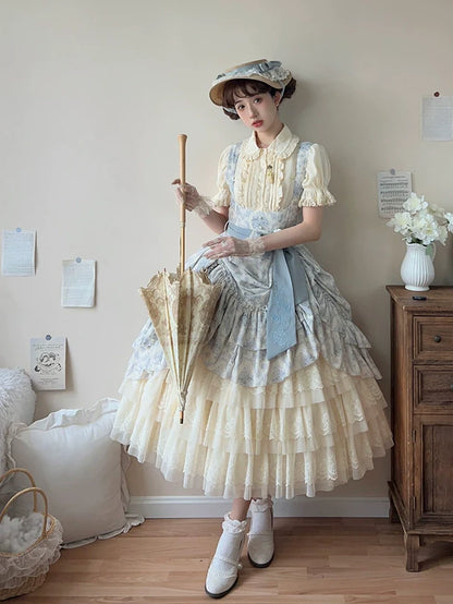 Forest Song - Star and Sea - Classic Lolita Petticoat Adjustable Tiered Ruffle Skirt