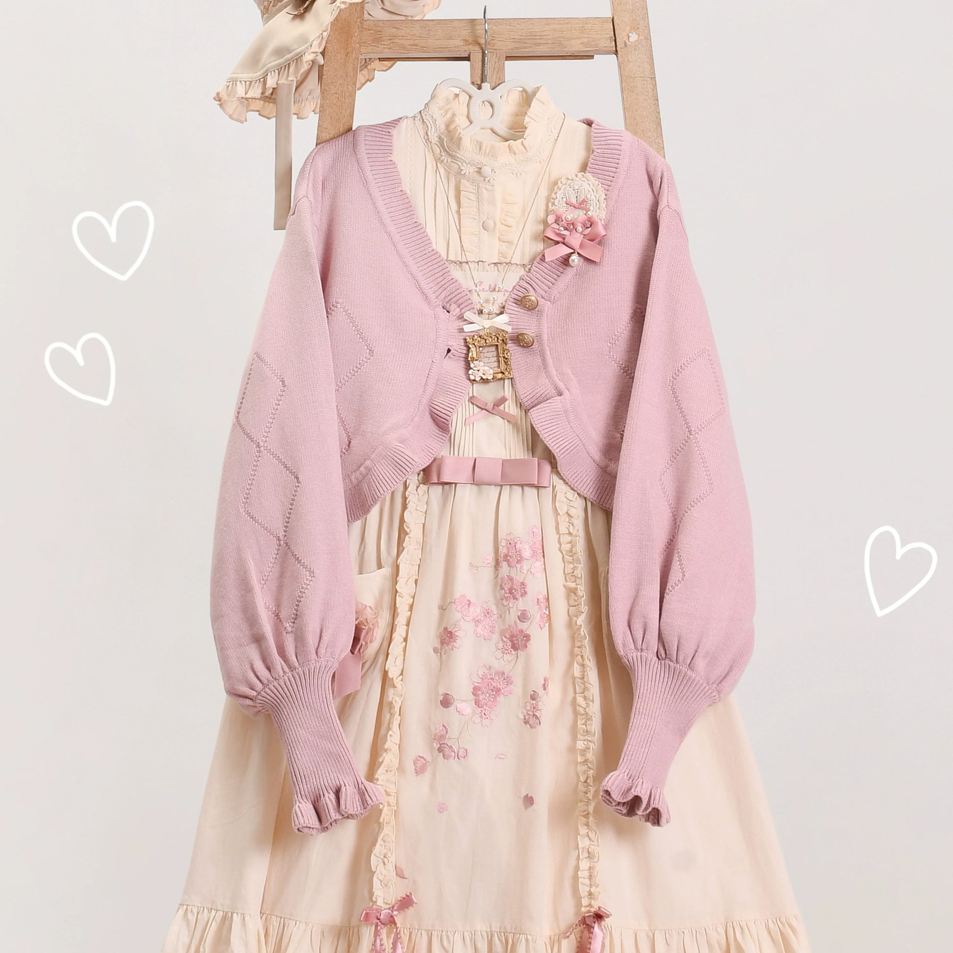 MIST - Cookie - Vintage Lolita Cardigan Short Sweater Multicolors