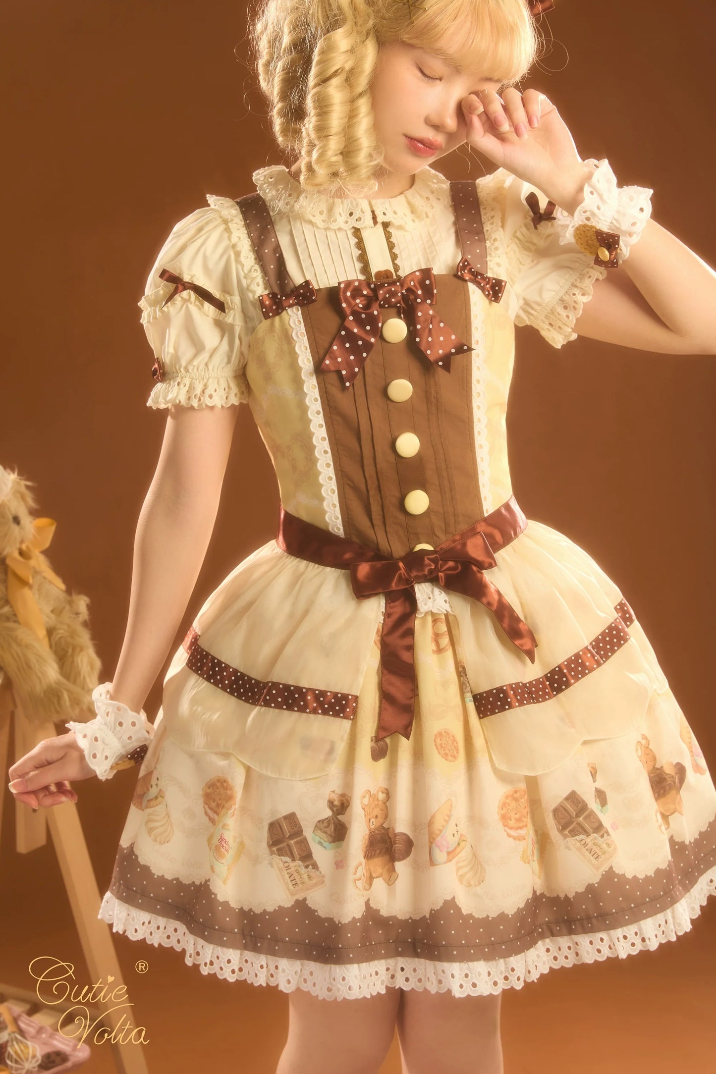CutieVolta - Blissful Confectionery - Sweet Lolita OP Dress Bear Print JSK