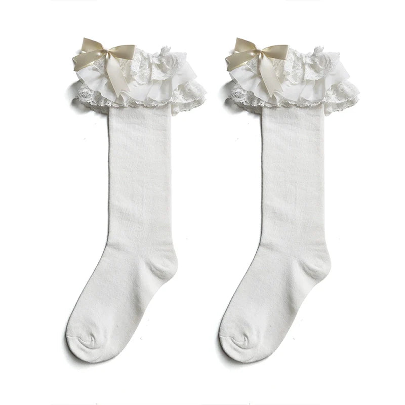 WAGUIR - Lolita Bow Cotton Socks Lace Socks