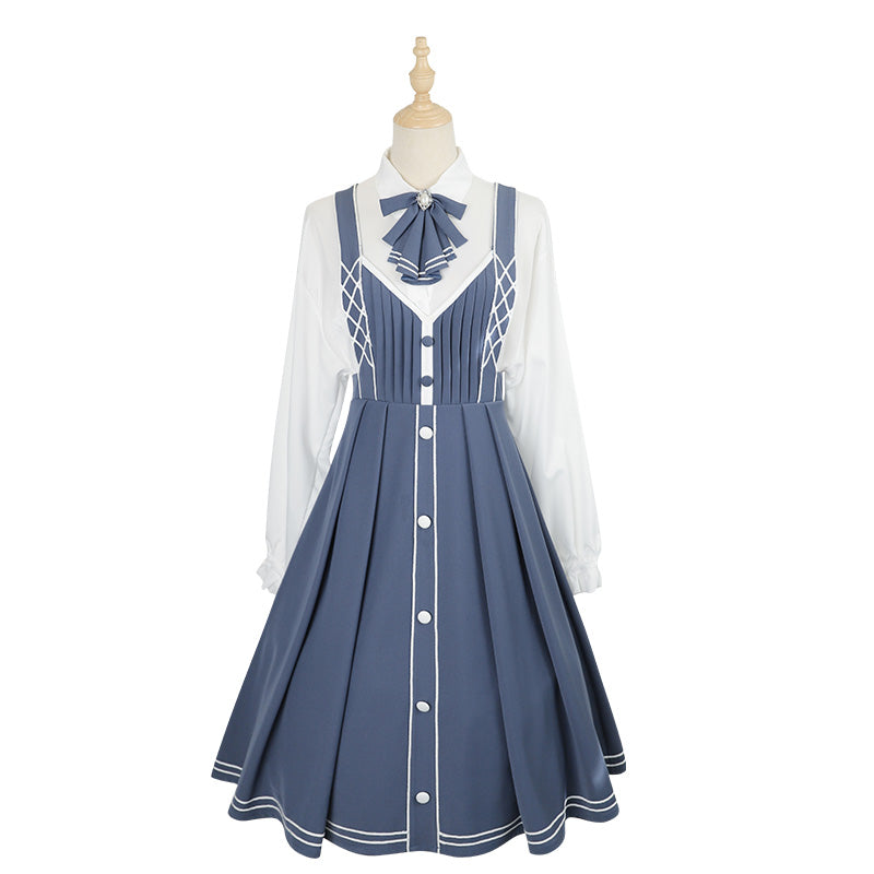 Chunlv Lolita - Book of Lies - Elegant College Style Princess JSK Set
