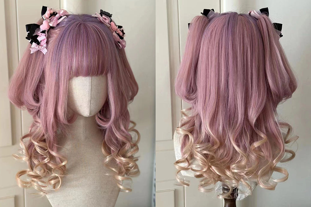Dcoucou - No-Heart Rabbit 45cm Long Curly Ponytail Wig Multicolors