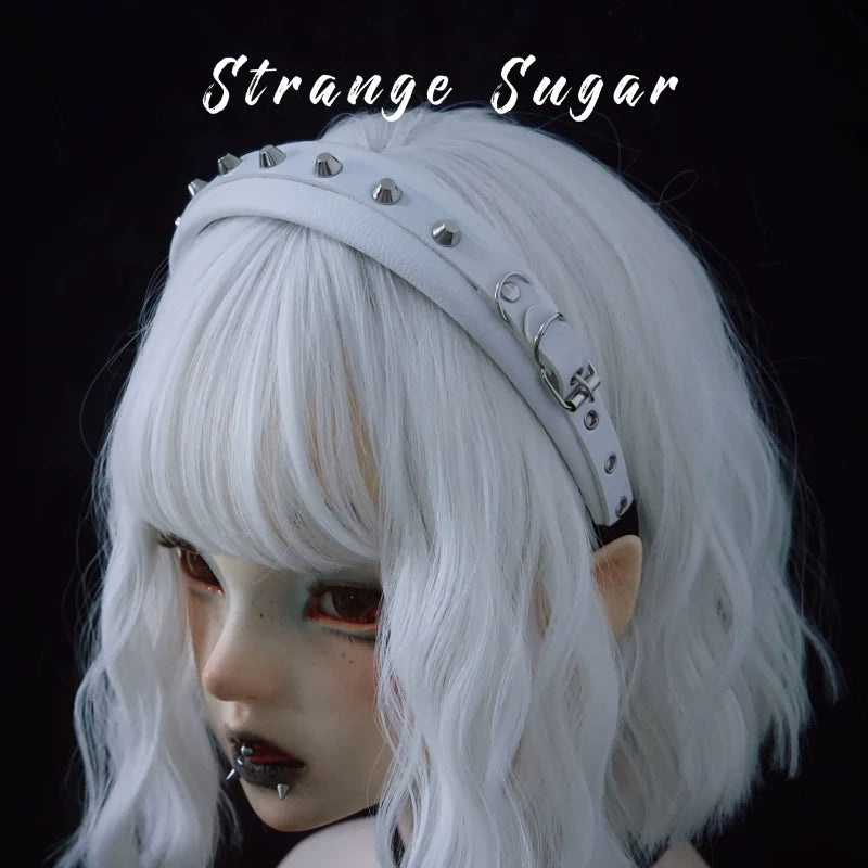 Strange Sugar - Gothic Lolita KC Faux Leather Punk Lolita Hair Accessories