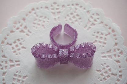 Cat Tea Party - Sweet Lolita Bow Ring and Necklace