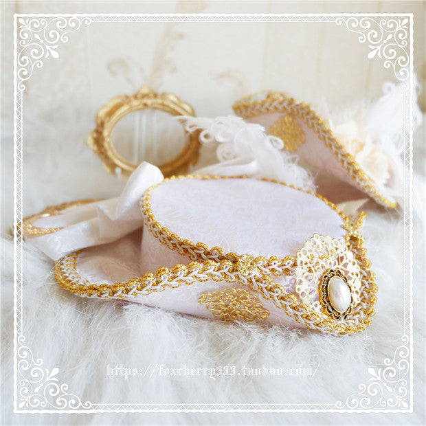 Fox Cherry-Lolita  Palace Retro Gorgeous Feather Top Hat