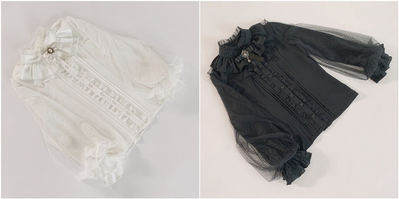 Kencrlo - Dim Moonlight - Classic Lolita Chiffon Yarn Inner Blouse