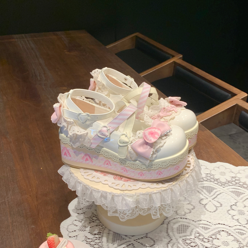 Aimee - Strawberry Limited - Sweet Lolita Platform Shoes Girlish Shoes