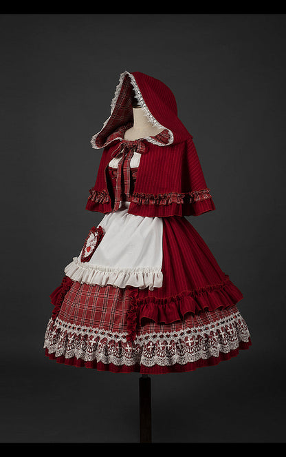 Youpairui - Little Red Riding Hood - Length Two-wear Hooded Lolita Cape